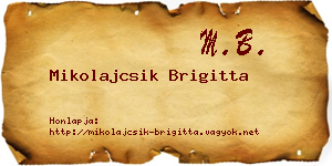 Mikolajcsik Brigitta névjegykártya